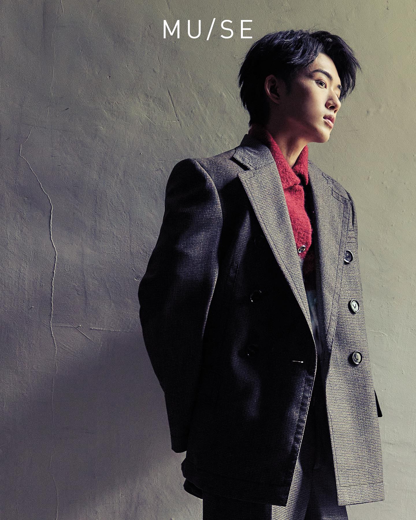 YANG YAN in a layered coat in a MU/SE portrait